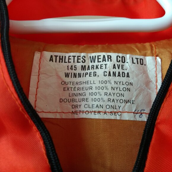 Vintage Elk Valley Flying Club Nylon Snap Jacket 52" Chest Orange - Picture 3 of 9